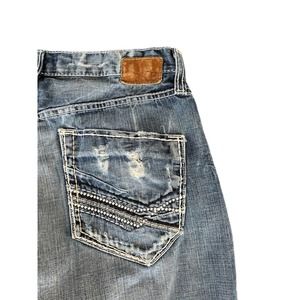BKE Jeans Adult Tyler Distressed Stretch Straight Leg Mid Rise Denim Mens 32x30